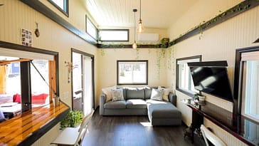 Builder lives in a Beautifully Bright Tiny House
